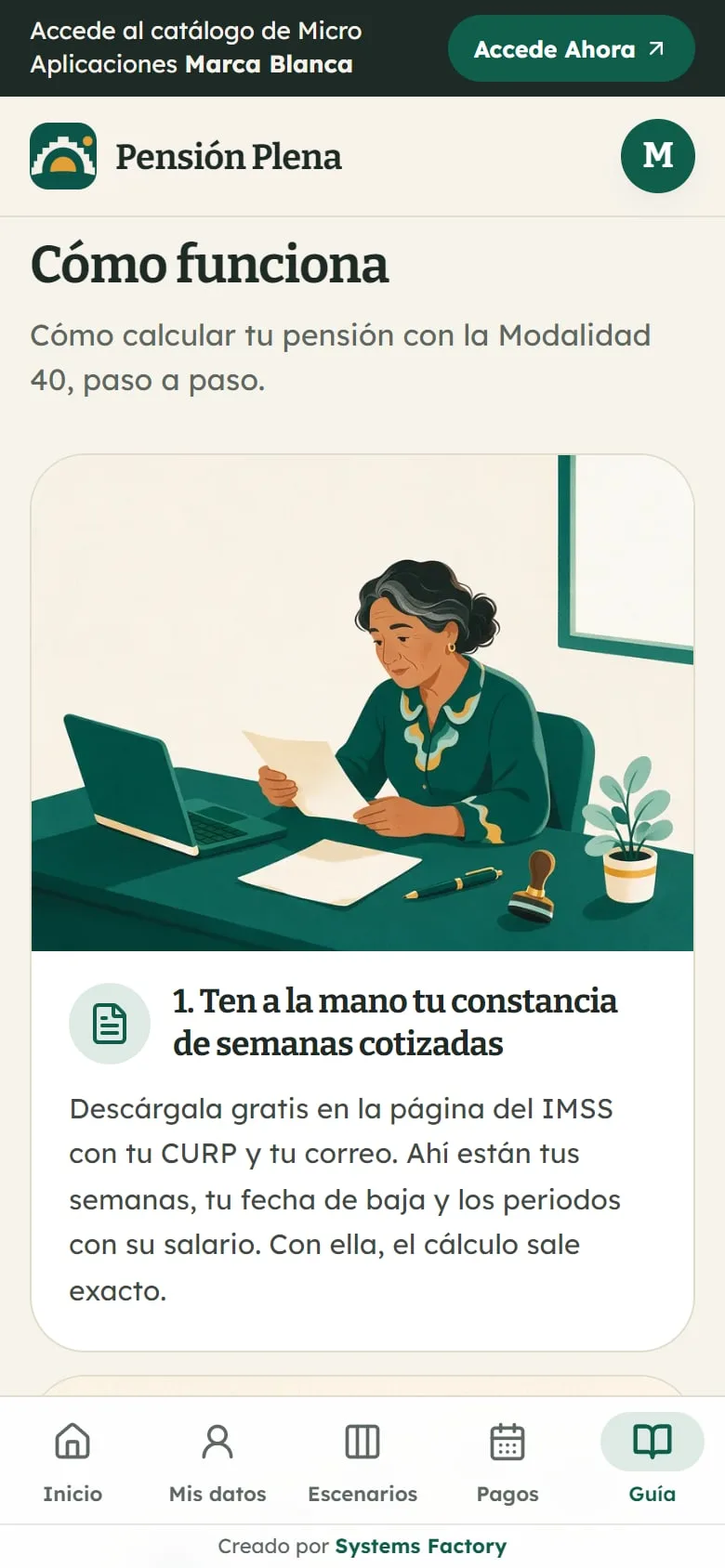 Captura real de Pensión Plena: guía (trámite, glosario y preguntas)